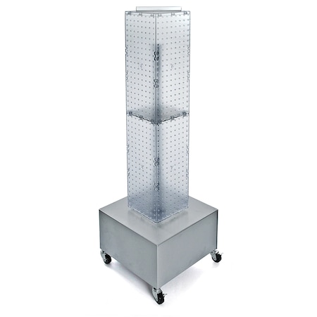 Azar Displays Four-Sided Pegboard Floor Revolving Display Panel Size: 8"W x 40"H 703386-CLR